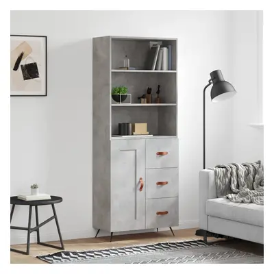 vidaXL Skříň highboard betonově šedá 69,5x34x180 cm kompozitní dřevo