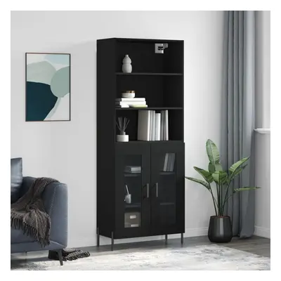 vidaXL Skříň highboard černá 69,5 x 34 x 180 cm kompozitní dřevo