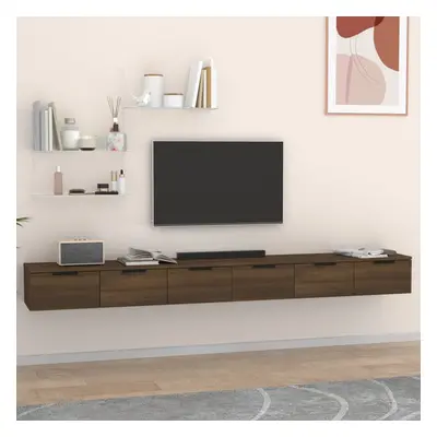 vidaXL Nástěnné skříňky 2 ks hnědý dub 102x30x20 cm kompozitní dřevo