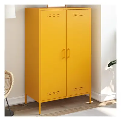 vidaXL Skříň highboard hořčicově žlutá 68 x 39 x 113 cm ocel