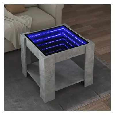 vidaXL Konferenční stolek s LED betonově šedý 53 x 53 x 45 cm kompozit