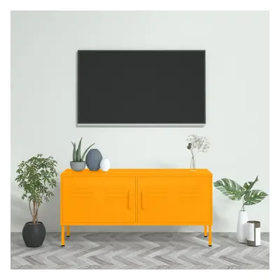 vidaXL TV skříňka hořčicově žlutá 105 x 35 x 50 cm ocel