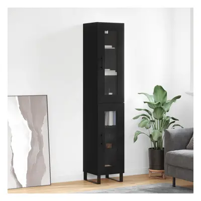 vidaXL Skříň highboard černá 34,5 x 34 x 180 cm kompozitní dřevo