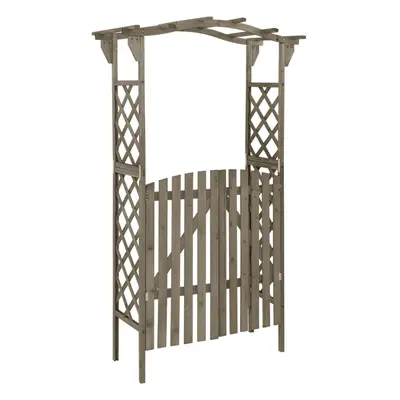 vidaXL Pergola s brankou 116 x 40 x 204 cm šedá masivní jedle