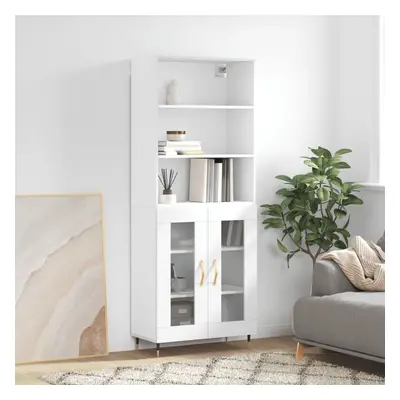 vidaXL Skříň highboard bílá 69,5 x 34 x 180 cm kompozitní dřevo