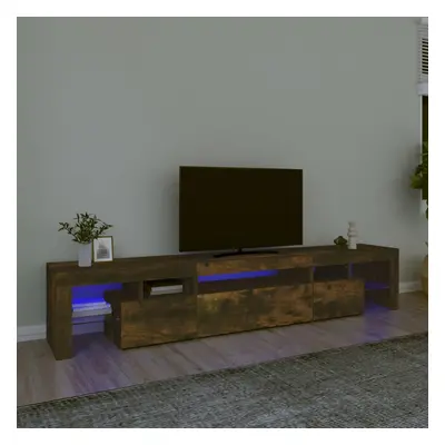 vidaXL TV skříňka s LED osvětlením kouřový dub 215x36,5x40 cm