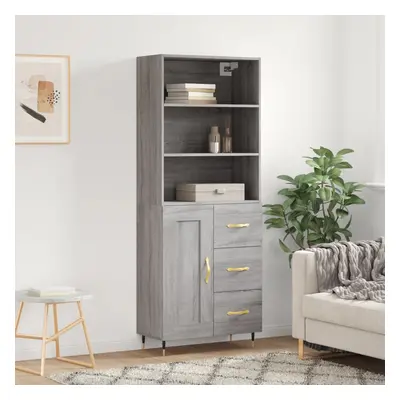 vidaXL Skříň highboard šedá sonoma 69,5 x 34 x 180 cm kompozitní dřevo