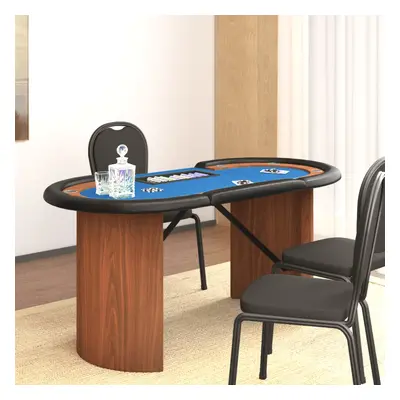 vidaXL Pokerový stůl pro 10 hráčů držák na chipy modrý 160x80x75 cm