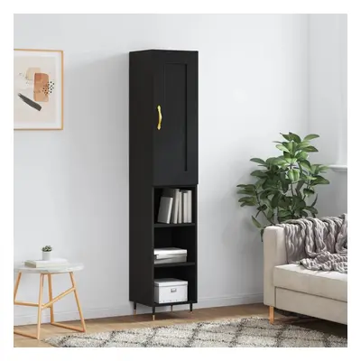 vidaXL Skříň highboard černá 34,5 x 34 x 180 cm kompozitní dřevo