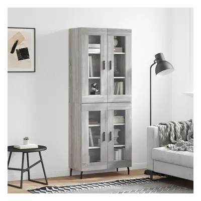 vidaXL Skříň highboard šedá sonoma 69,5 x 34 x 180 cm kompozitní dřevo