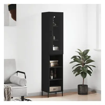 vidaXL Skříň highboard černá 34,5 x 34 x 180 cm kompozitní dřevo