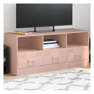 vidaXL TV skříňka růžová 99 x 39 x 44 cm ocel