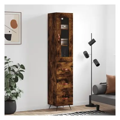 vidaXL Skříň highboard kouřový dub 34,5 x 34 x 180 cm kompozitní dřevo