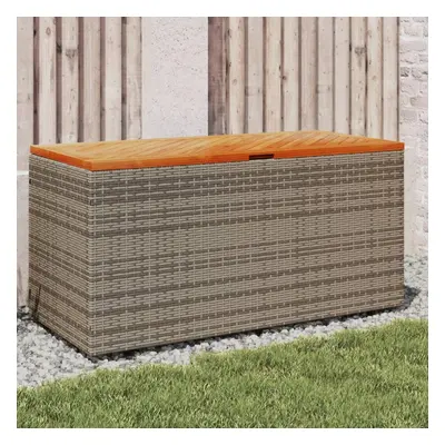 vidaXL Zahradní úložný box šedý 110x50x54 cm polyratan akáciové dřevo