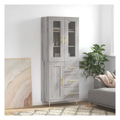 vidaXL Skříň highboard šedá sonoma 69,5 x 34 x 180 cm kompozitní dřevo