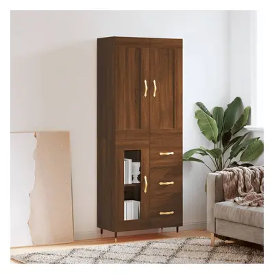 vidaXL Skříň highboard hnědý dub 69,5 x 34 x 180 cm kompozitní dřevo