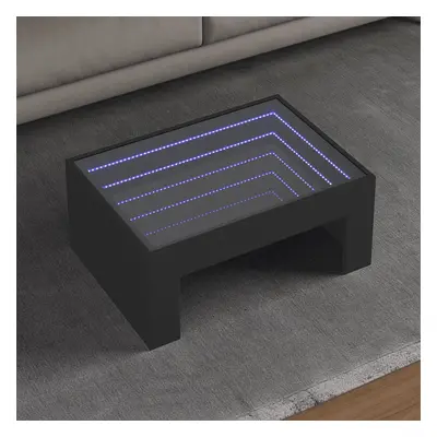 vidaXL Konferenční stolek s Infinity LED černý 70 x 50 x 30 cm