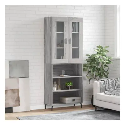 vidaXL Skříň highboard šedá sonoma 69,5 x 34 x 180 cm kompozitní dřevo