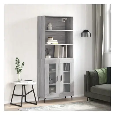 vidaXL Skříň highboard šedá sonoma 69,5 x 34 x 180 cm kompozitní dřevo