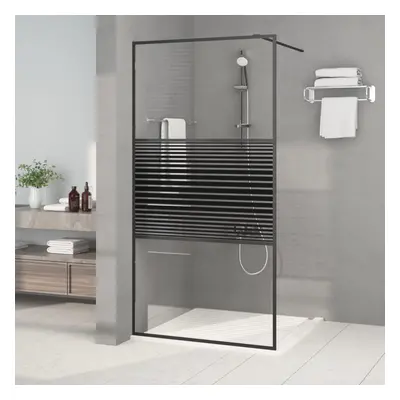 vidaXL Sprchová zástěna walk-in černá 100 x 195 cm čiré ESG sklo