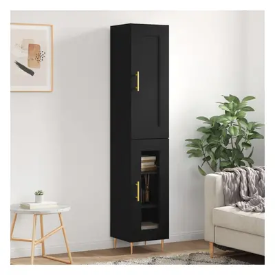 vidaXL Skříň highboard černá 34,5 x 34 x 180 cm kompozitní dřevo