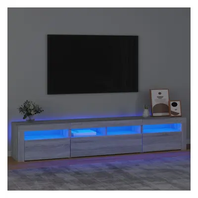 vidaXL TV skříňka s LED osvětlením šedá sonoma 210 x 35 x 40 cm