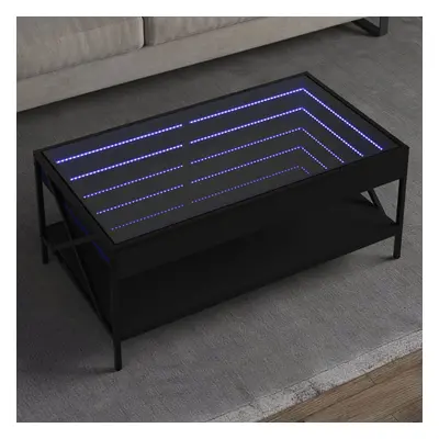 vidaXL Konferenční stolek s Infinity LED černý 90 x 50 x 38 cm