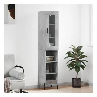 vidaXL Skříň highboard betonově šedá 34,5x34x180 cm kompozitní dřevo