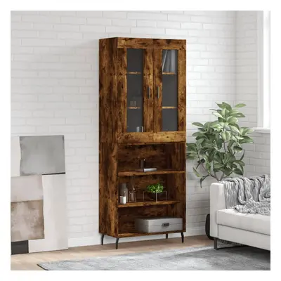 vidaXL Skříň highboard kouřový dub 69,5 x 34 x 180 cm kompozitní dřevo