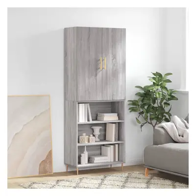 vidaXL Skříň highboard šedá sonoma 69,5 x 34 x 180 cm kompozitní dřevo