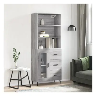 vidaXL Skříň highboard šedá sonoma 69,5 x 34 x 180 cm kompozitní dřevo