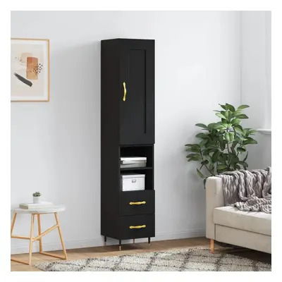 vidaXL Skříň highboard černá 34,5 x 34 x 180 cm kompozitní dřevo