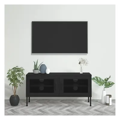 vidaXL TV skříňka černá 105 x 35 x 50 cm ocel