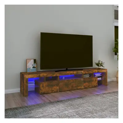 vidaXL TV skříňka s LED osvětlením kouřový dub 200x36,5x40 cm