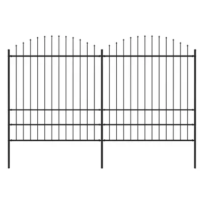 vidaXL Zahradní plot s hroty ocel (1,75–2) x 3,4 m černý