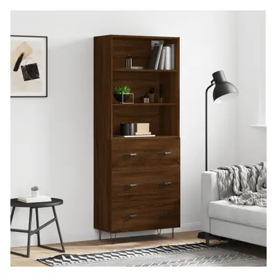 vidaXL Skříň highboard hnědý dub 69,5 x 34 x 180 cm kompozitní dřevo