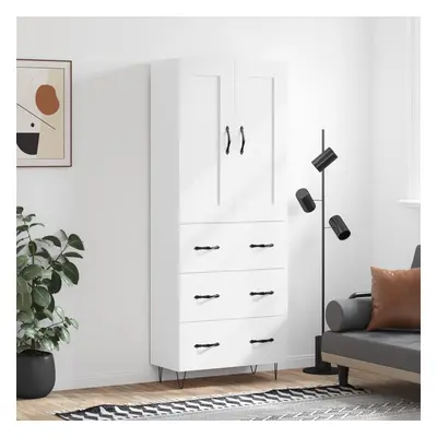 vidaXL Skříň highboard bílá 69,5 x 34 x 180 cm kompozitní dřevo