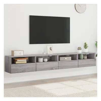 vidaXL Nástěnné TV skříňky 2 ks šedé sonoma 100 x 30 x 30 cm kompozit