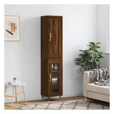 vidaXL Skříň highboard hnědý dub 34,5 x 34 x 180 cm kompozitní dřevo