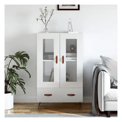 vidaXL Skříň highboard lesklá bílá 69,5 x 31 x 115 cm kompozitní dřevo