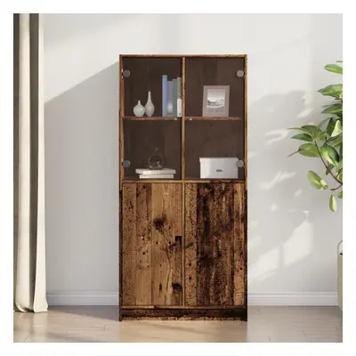 vidaXL Highboard s dvířky old wood 68 x 37 x 142 cm kompozitní dřevo