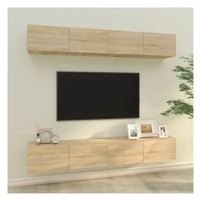 vidaXL Nástěnné TV skříňky 4 ks dub sonoma 100 x 30 x 30 cm