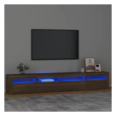 vidaXL TV skříňka s LED osvětlením hnědý dub 240x35x40 cm