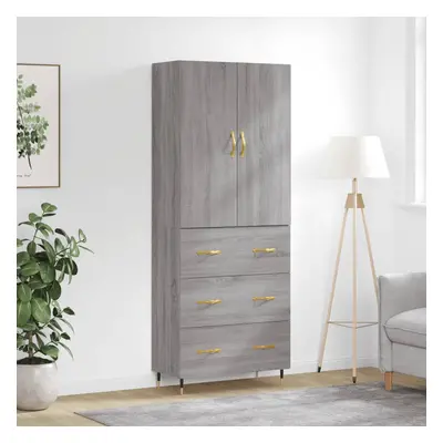 vidaXL Skříň highboard šedá sonoma 69,5 x 34 x 180 cm kompozitní dřevo