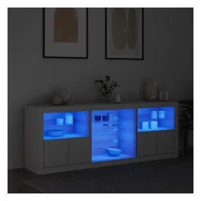 vidaXL Příborník s LED osvětlením bílý 181,5 x 37 x 67 cm