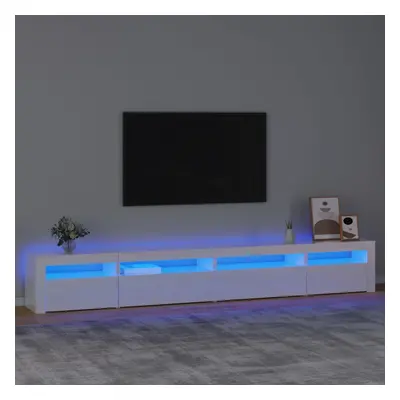 vidaXL TV skříňka s LED osvětlením bílá vysoký lesk 270 x 35 x 40 cm