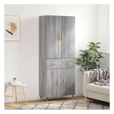 vidaXL Skříň highboard šedá sonoma 69,5 x 34 x 180 cm kompozitní dřevo