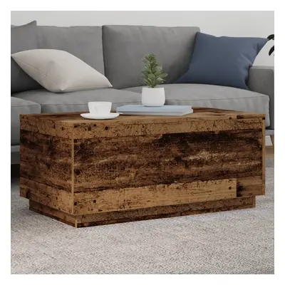 vidaXL Konferenční stolek s LED osvětlením old wood 90 x 50 x 40 cm