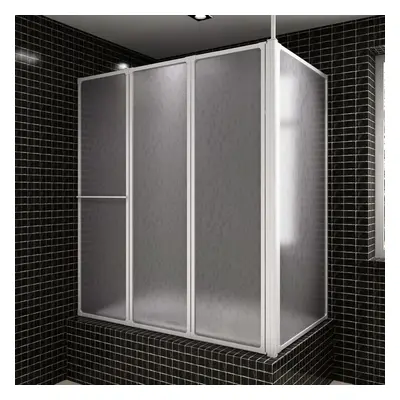 vidaXL Sprchová a vanová zástěna tvar L 70x120x137cm 4 panely skládací