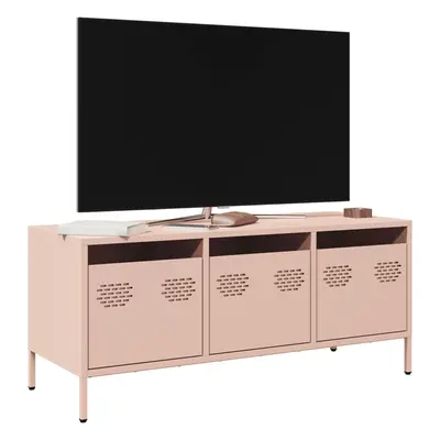 vidaXL TV skříňka růžová 101,5x39x43,5 cm ocel válcovaná za studena